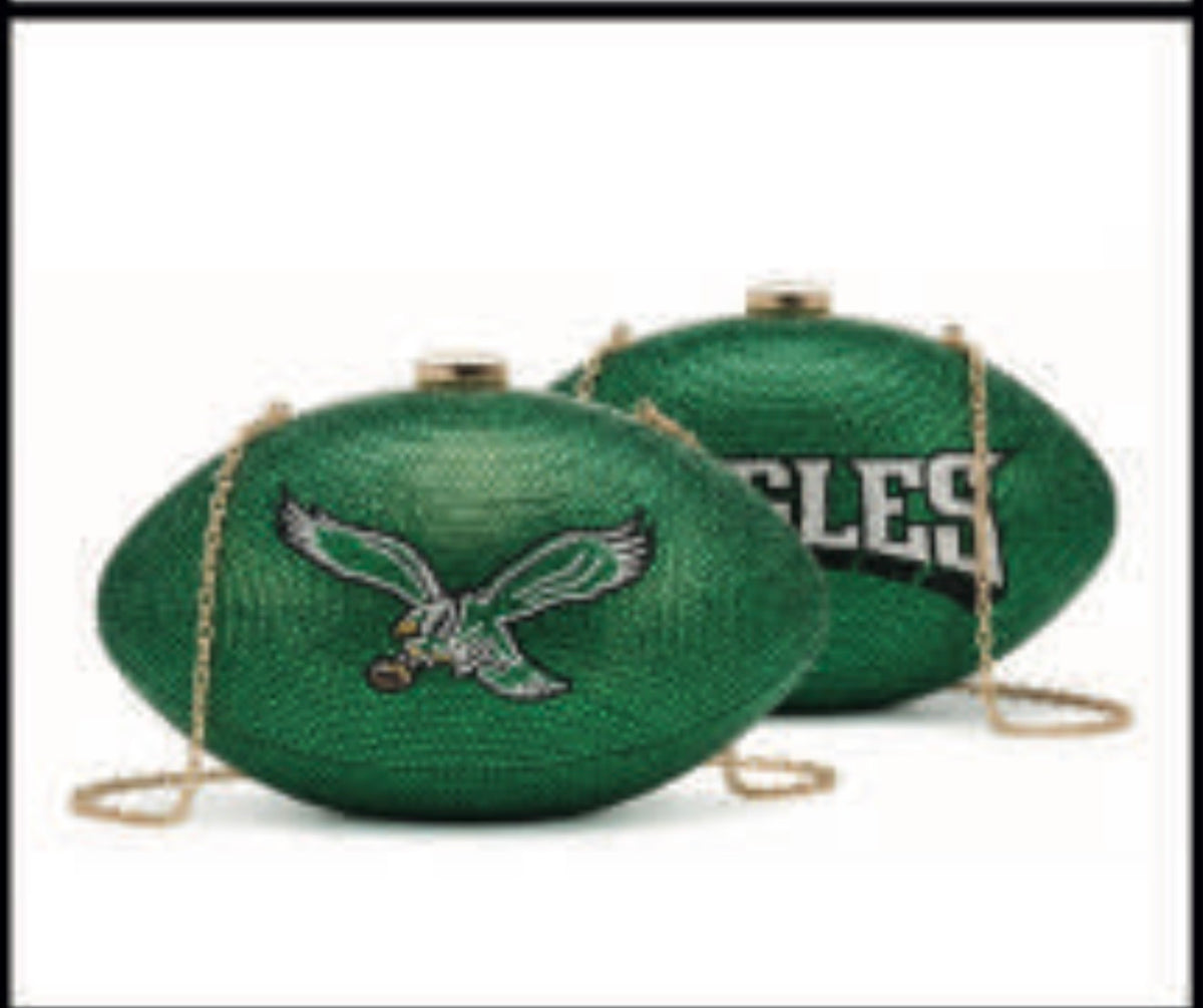 Rhinestone bling Eagles football purse