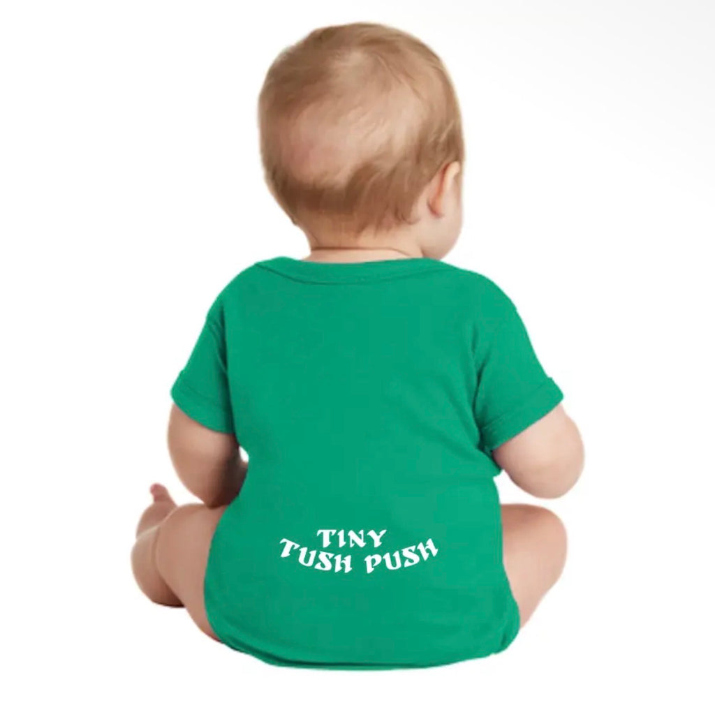 Baby tush push onesie