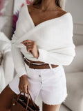 Off shoulder one size sweater