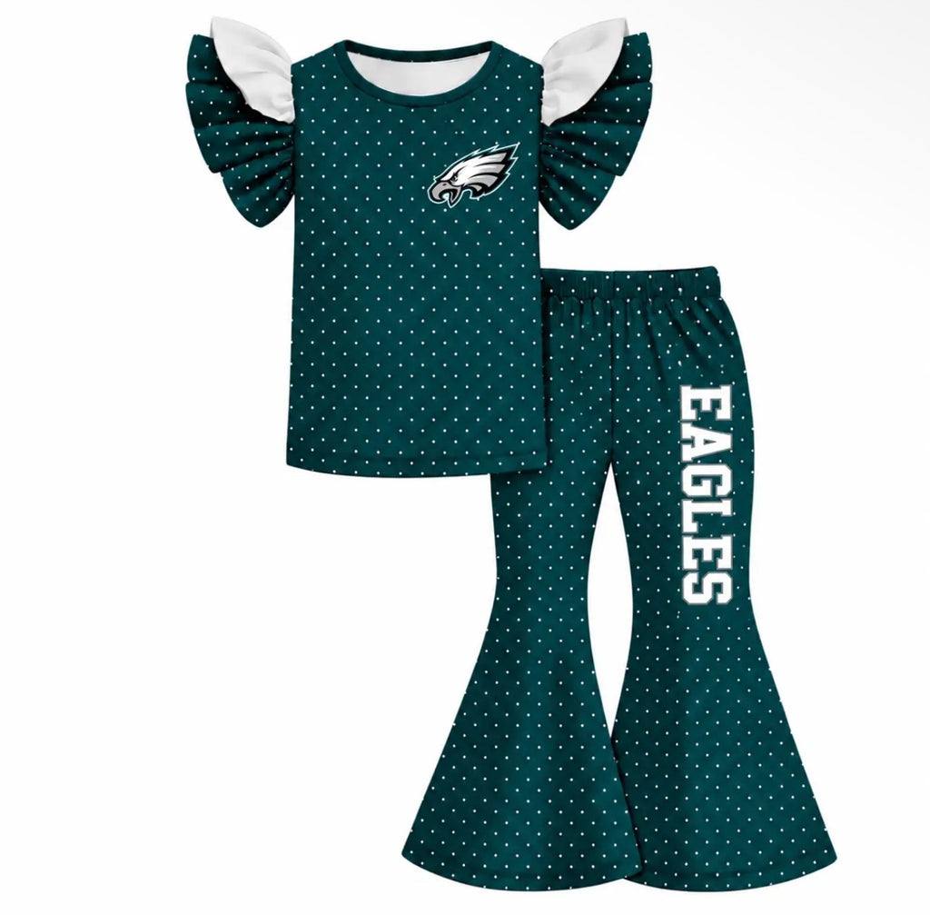Girls game day ruffle set