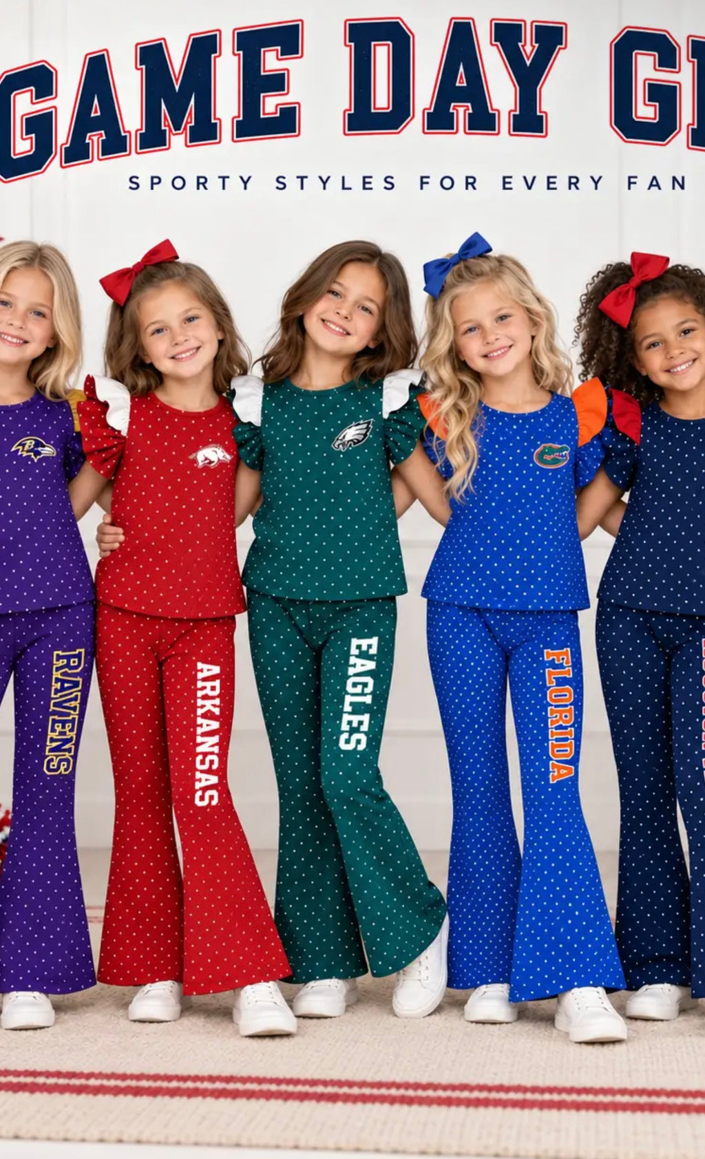 Girls game day ruffle set