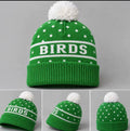Polka dot knit birds hat